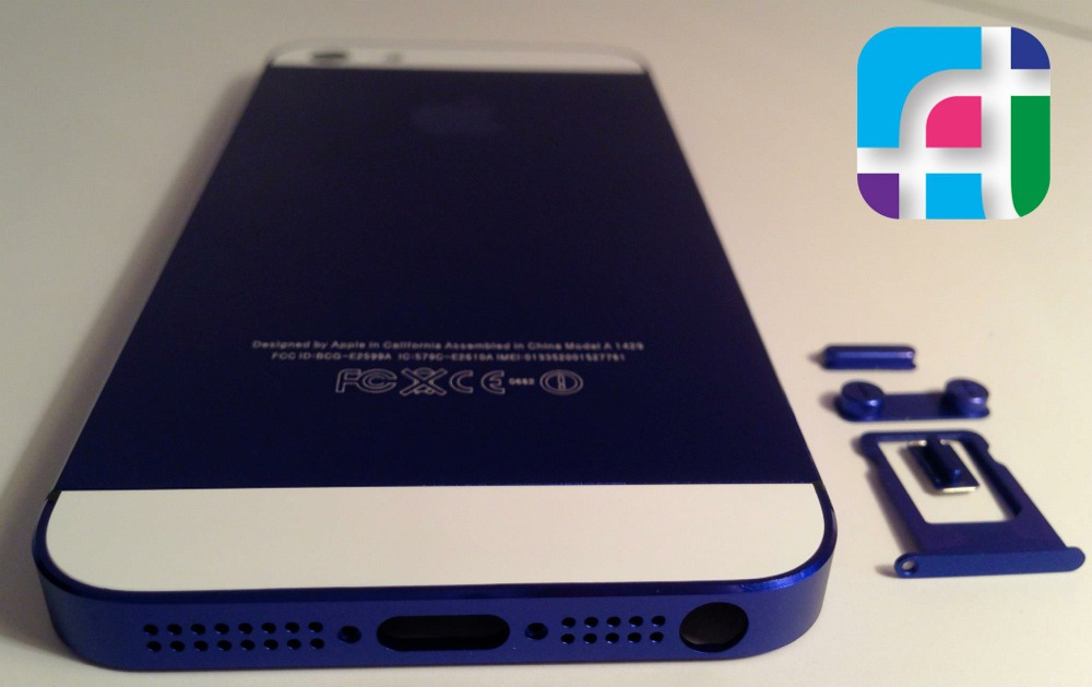 iPhone 5 repair and modification - Fix My Touch - Royal blue iPhone 5 casing and buttons